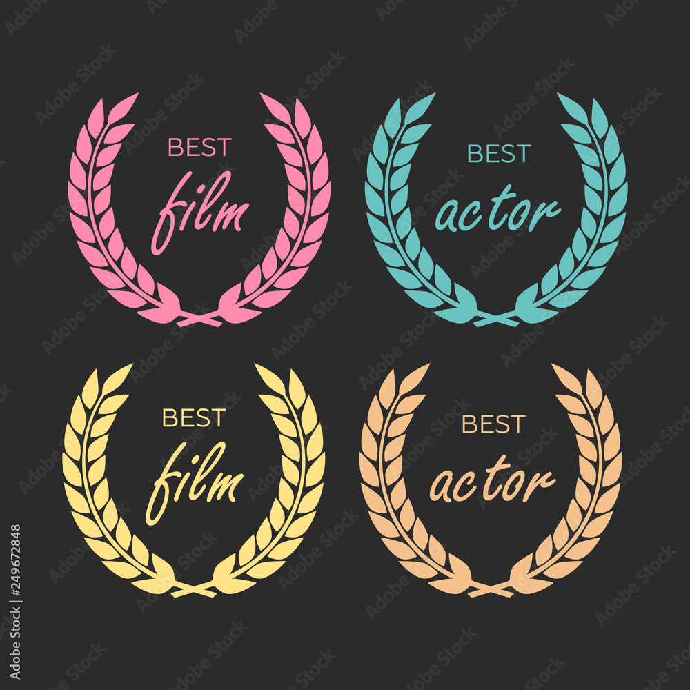 Gold award laurel wreath. Winner triumph and success vector laurel Gold award laurel wreath. Winner triumph and success vector laurel