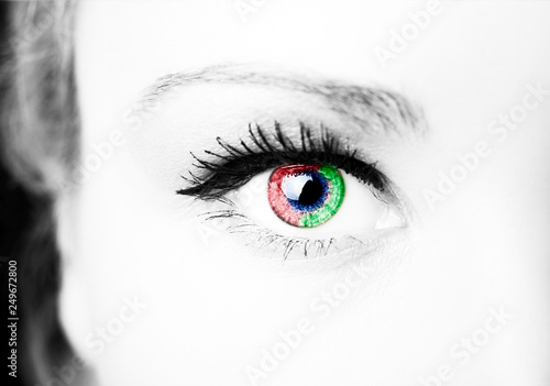 A beautiful insightful look woman eye. Close up shot