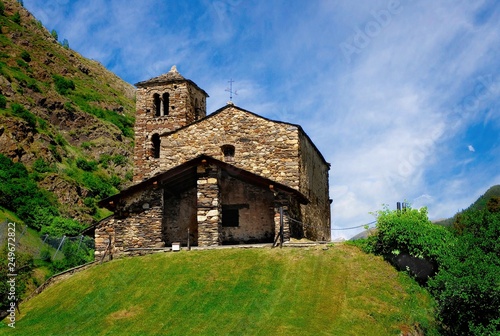 Sant Joan de Caselles (Canillo, Andorra). Romanesque church build in the 12th century. photo