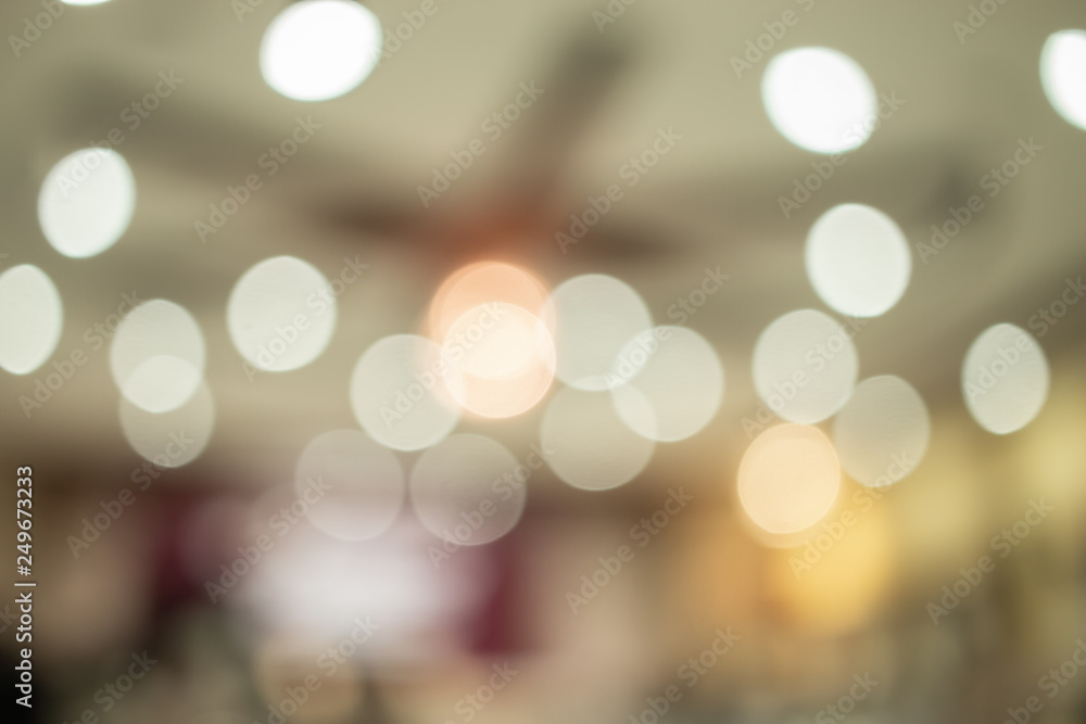 Abstract blurred of conference hall or seminar room photo with light bokeh background