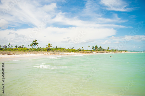 A view of the beautiful Praia do Sossego (Sossego beach) on Itamaraca island (Pernambuco, Brazil) photo