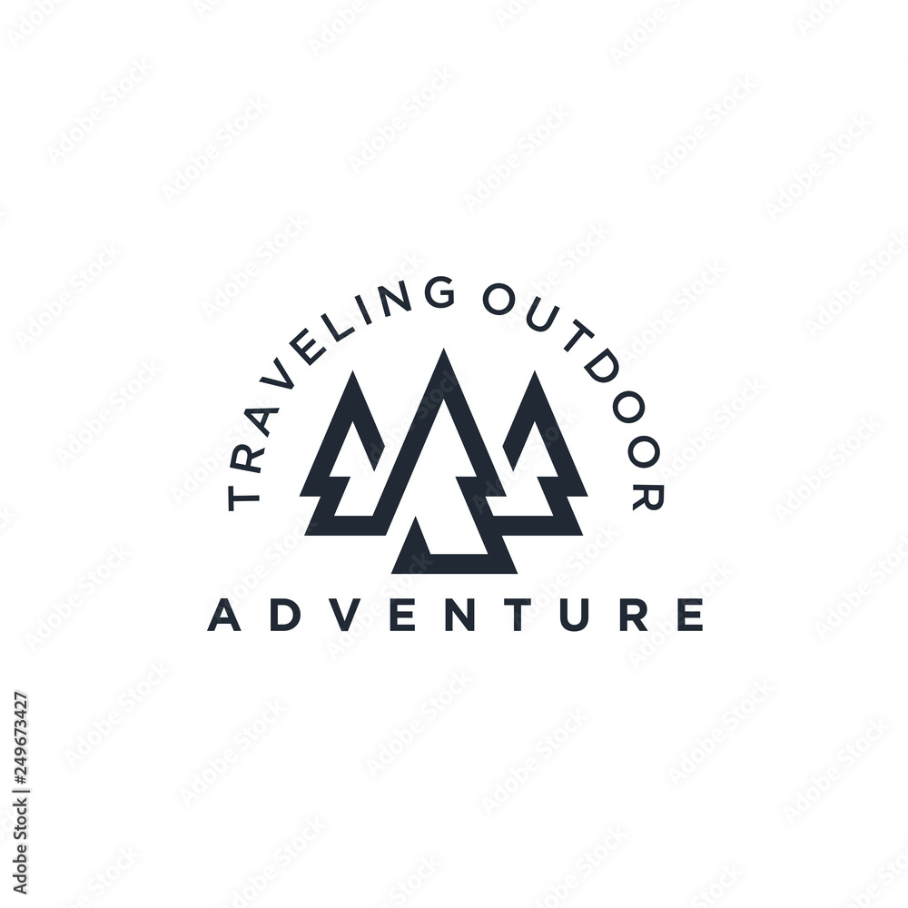 Obraz premium Mountain adventure logo design inspiration vector, Mountain illustration, outdoor.