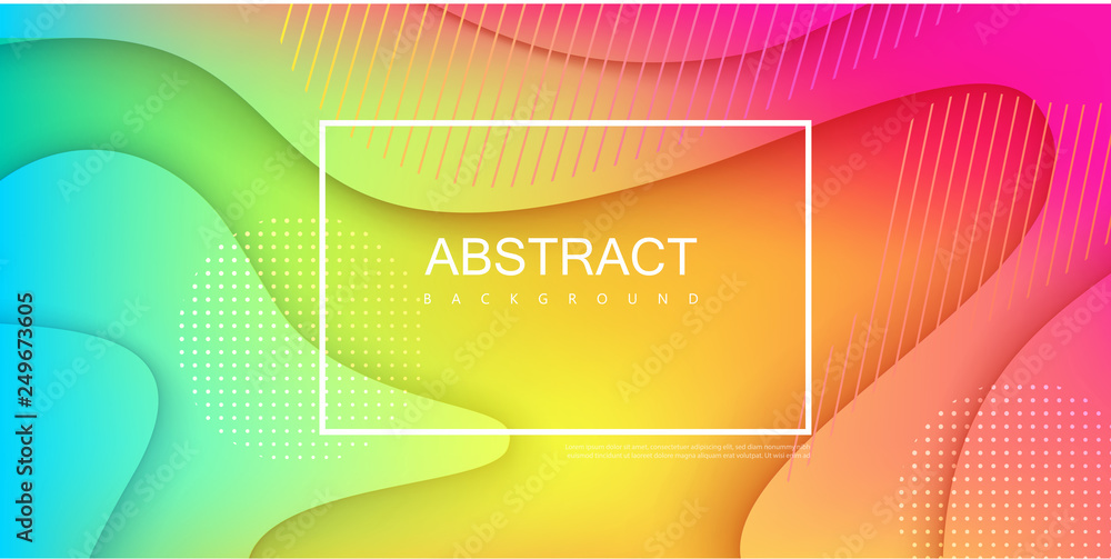 Colorful spectrum background with frame and abstract wavy pattern ...