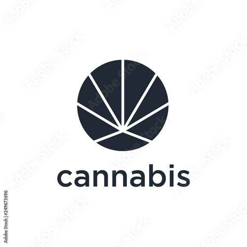 Creative marijuana health medical cannabis Leaf Line Art Logo design inspiration