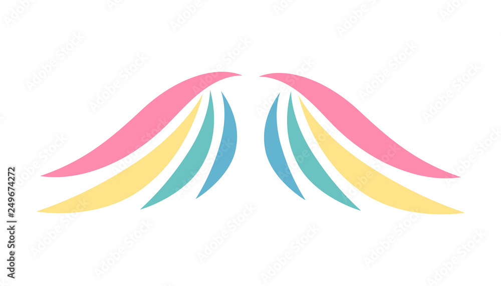 Bird wings vector logo. Vector angel winged label. Airforce logo icons. Avia vector logo