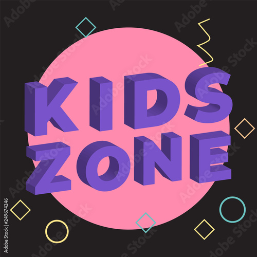 Kids zone cartoon. Children playground, game area. Zone playground vector