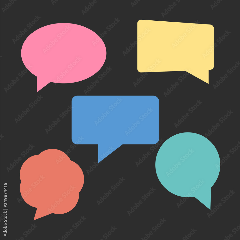 Speech bubbles isolated vector set. Cloud bubble speech for communication Speech bubbles isolated vector set. Cloud bubble speech for communication