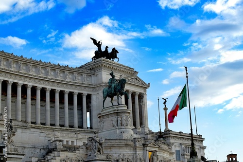  Altar of the Fatherland  is a monument built in honor of Victor Emmanue, the first king of a unified Italy, located in Rome, Italy. photo