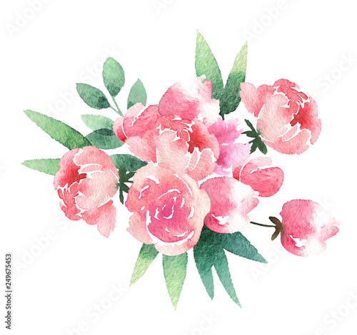 Watercolor flower bouquet