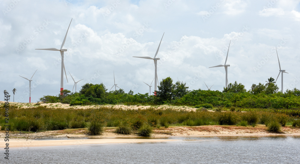 custom made wallpaper toronto digitalWindmills on the sand dunes of Lencois Maranhenses near Atins, Brazil