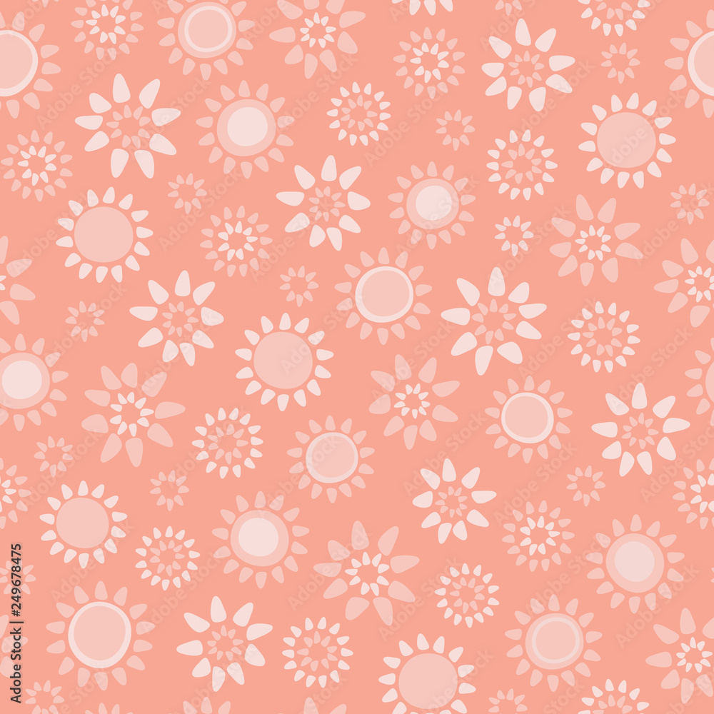 Vector soft coral floral seamless repeat pattern background. Vector soft coral floral seamless repeat pattern background.