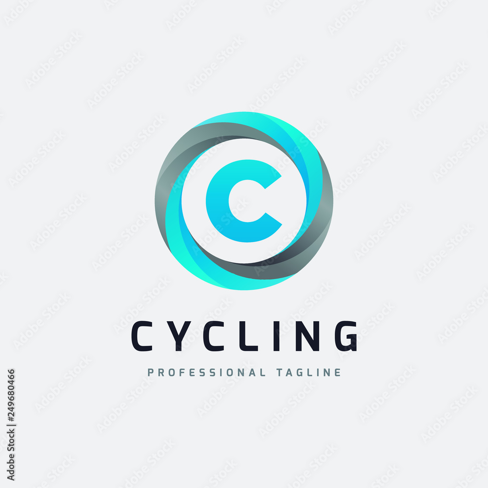 Letter C Blue Circle Logo Design - Vector File