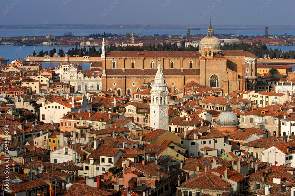 Italien, Venedig, Luftbild, mit den Kirchen Santi Giovanni e Paolo und Santa Maria Formosa