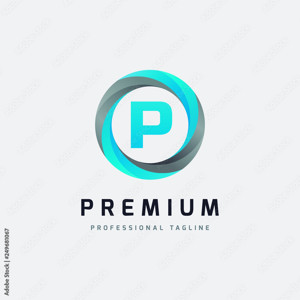 Letter P Blue Circle Logo Design - Vector File Letter P Blue Circle Logo Design - Vector File