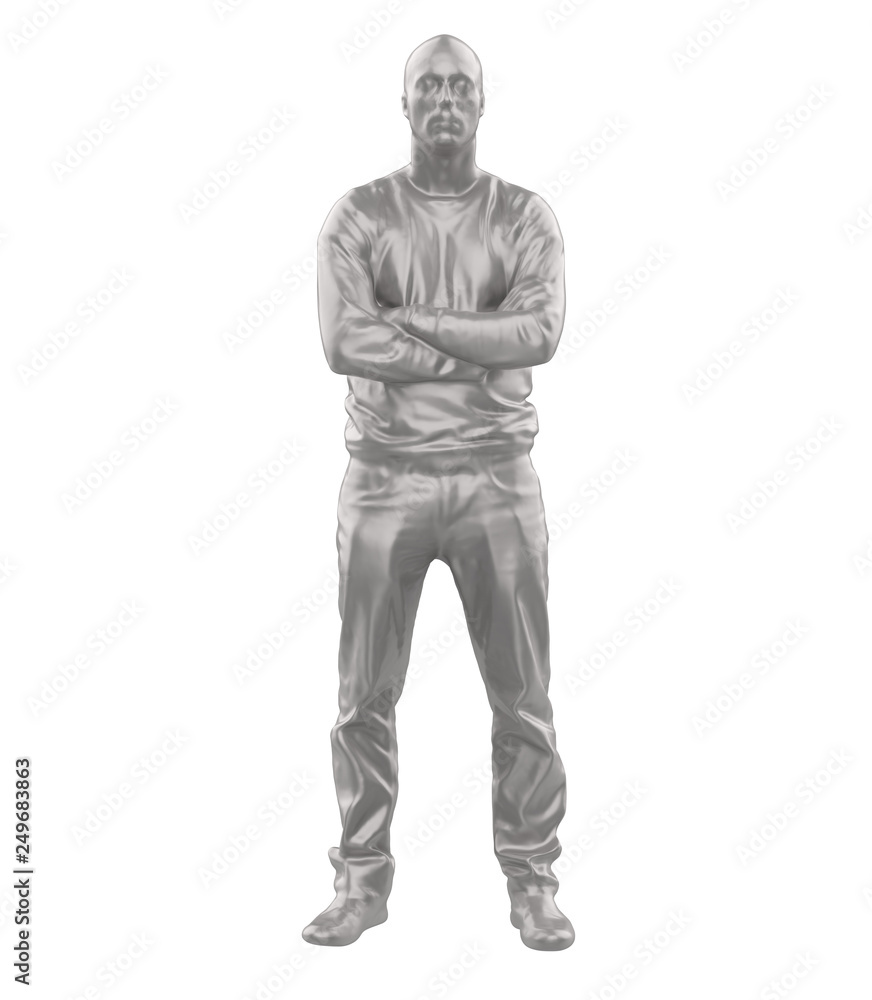 Man standing silhouette, people on White background – Illustration Man standing silhouette, people on White background – Illustration