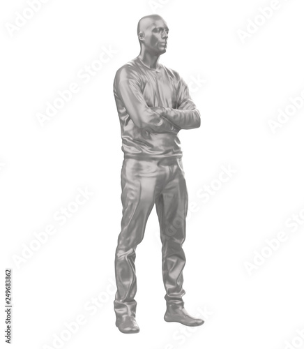 Man standing silhouette, people on White background – Illustration