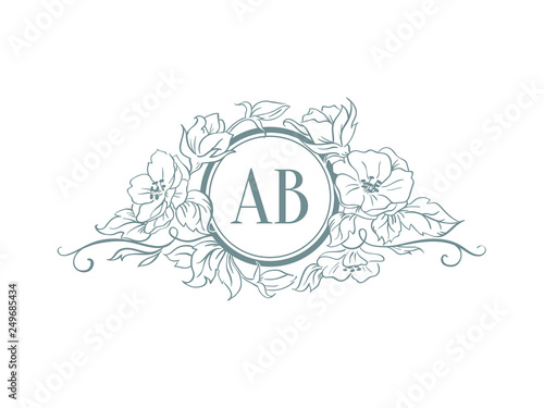 Vintage monogram template