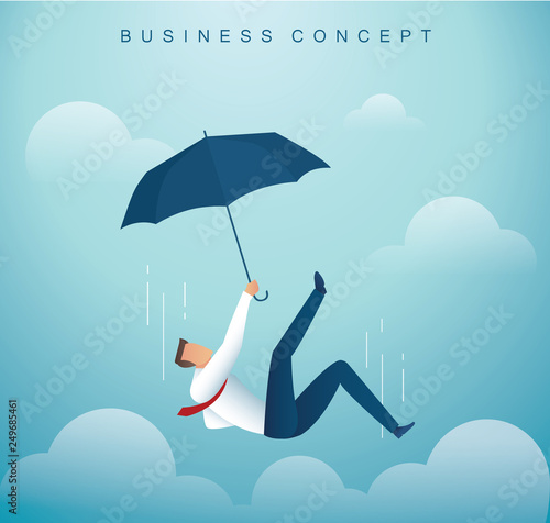 man falling down from the sky. business concept vector illustration