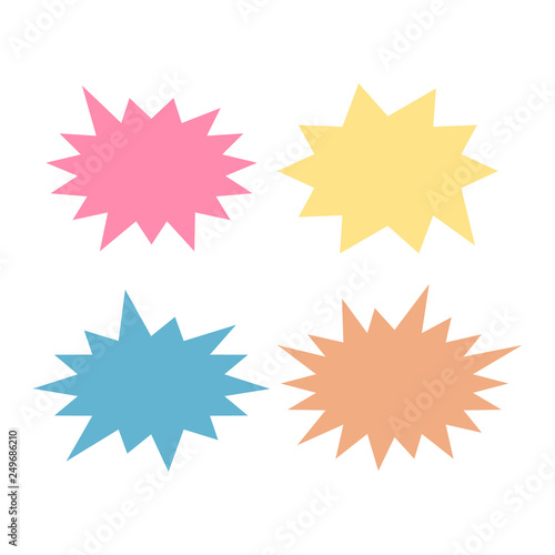 Starburst speech bubbles set. Bursting icon. Starburst isolated icons set