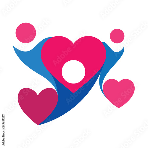 love logo, triple love with family love logo design