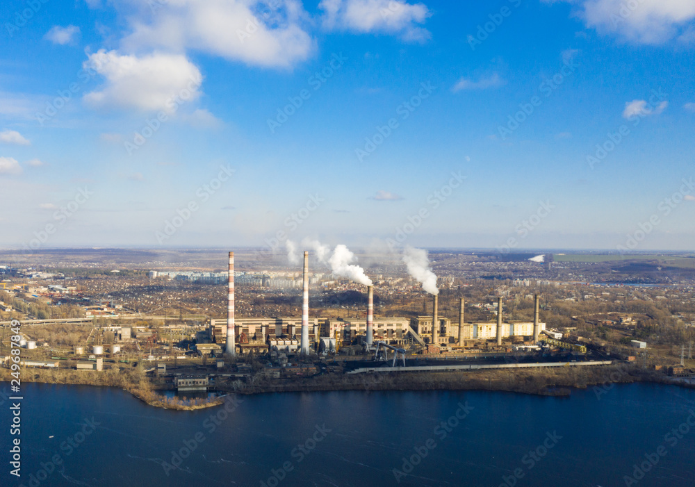 power plant aerial view