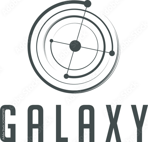 Earth and galaxy Vector Logo.