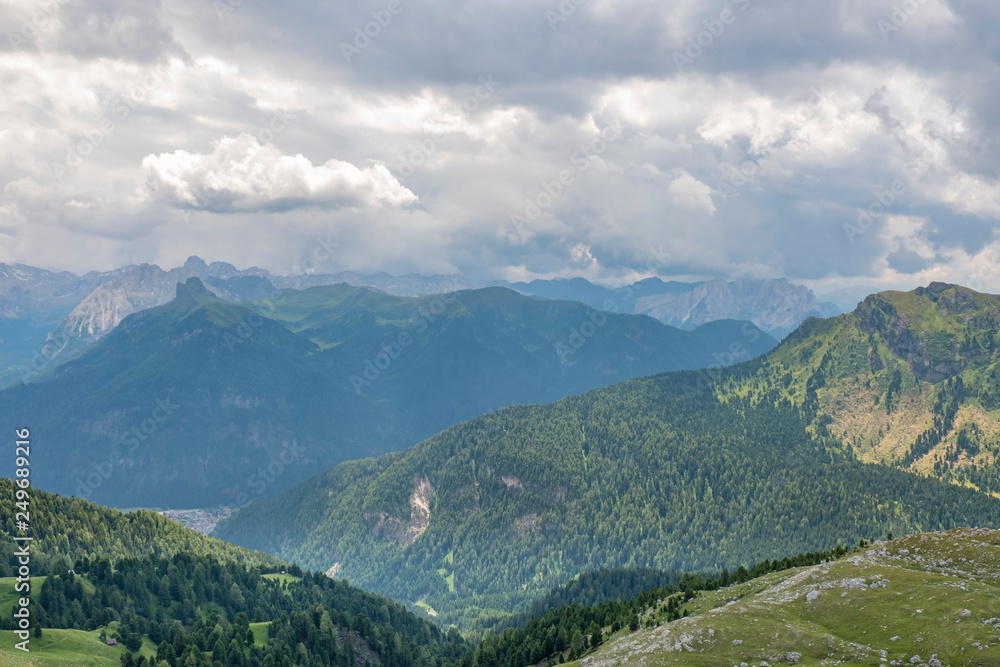 View of a mountainous landscape in the Alps