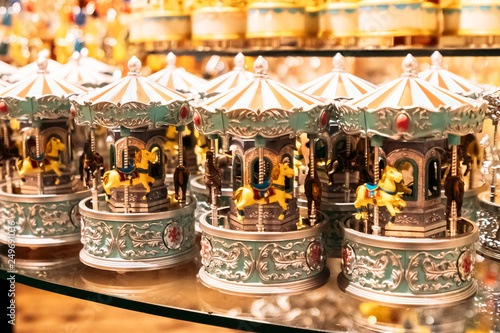 Beautiful vintage music box in the museum Otaru city photo