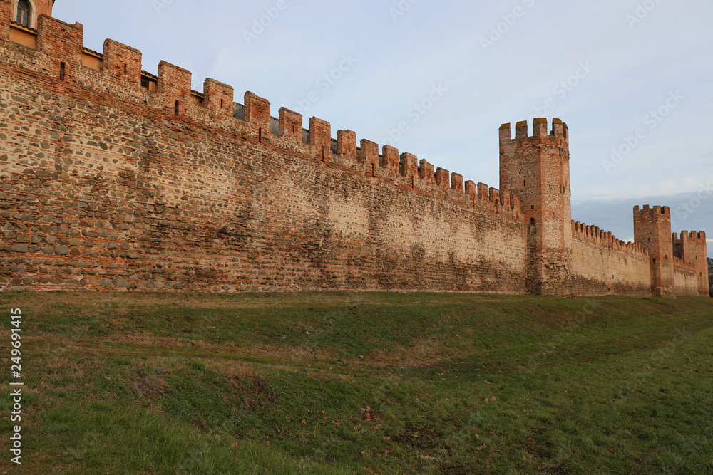 Montagnana in Northern Italy and the City Walls