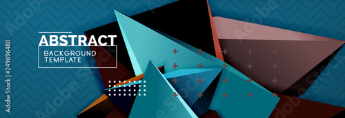 3d triangular shapes geometric background. Origami style pattern with triange shapes for decorative design. Poster design. Line design. Modern presentation template