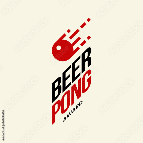 Modern craft beer drink vector logo sign for bar, pub, store, brewhouse or brewery isolated on light background. Premium beer pong logotype illustration. Brewing fest fashion t-shirt badge design.