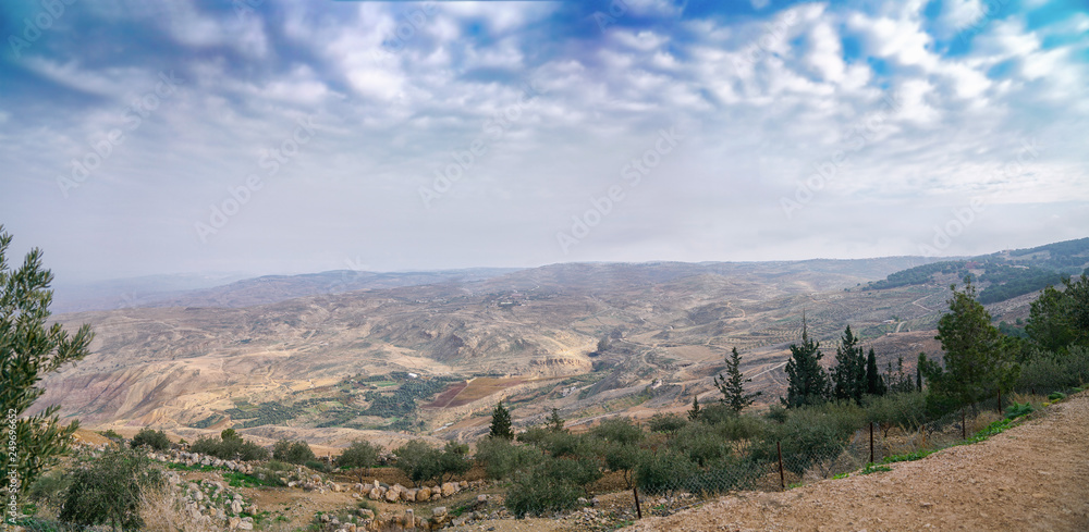 Panoramic view from the mount Nebo