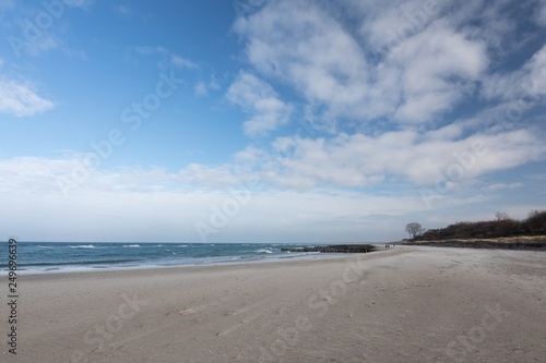 Beach on the Baltic  Sea coast  Darss peninsula  in winter