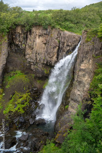  Svartifoss Waterfalls or Balck Waterfall  Vatnajokull National Park on  Iceland