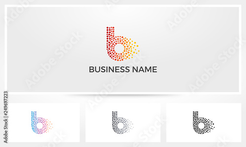 Letter b Dots Eroded Logo