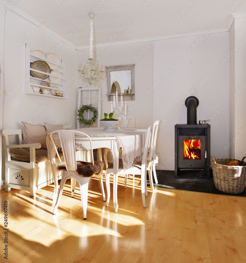 Norwegian cast-iron stove Stock Photo | Adobe Stock