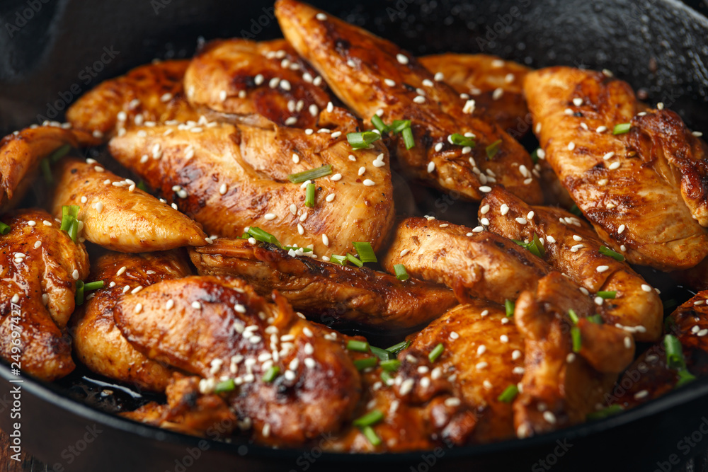 Teriyaki chicken breast mini fillets with sweat chilli dip sauce