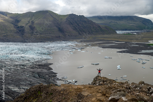  Svinafellsjokull glacier, part of Vatnajokull glacier. Skaftafel National Park on Iceland photo