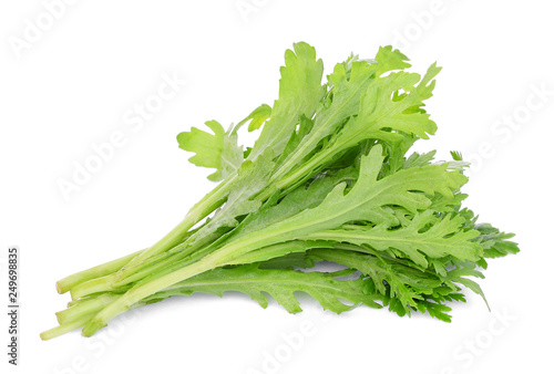 garland chrysanthemum vegetable isolated on white bakcground