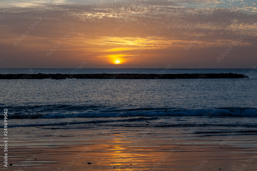 sunset on the sea 