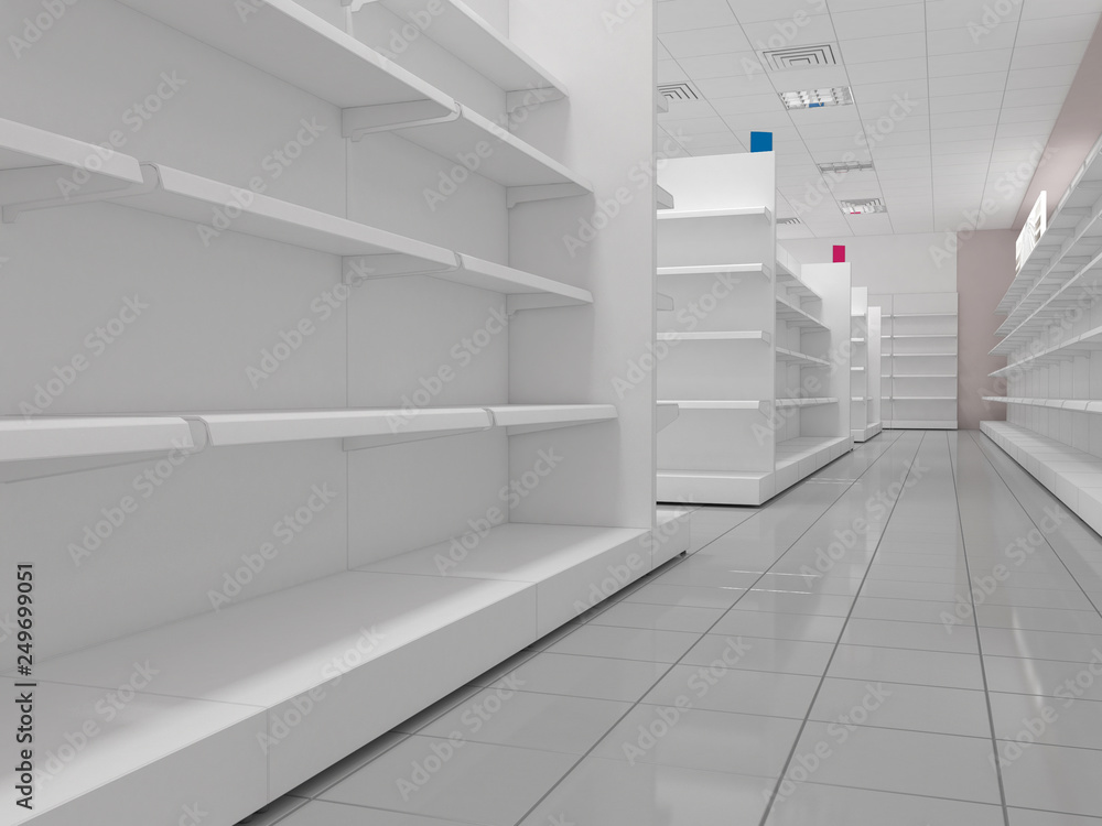 Obraz premium shop, store, shopping mall, interior visualization, 3D illustration