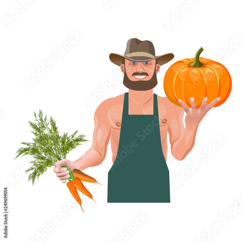 Farmer with vegetables