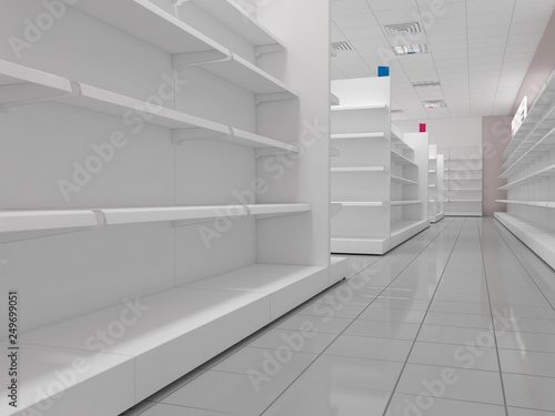 shop  store  shopping mall  interior visualization  3D illustration