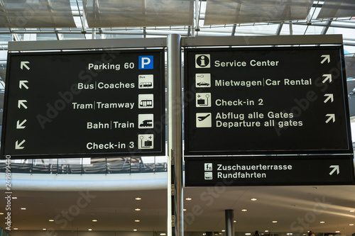 Orientierungstafel, Flughafen Kloten/Zürich, Schweiz photo