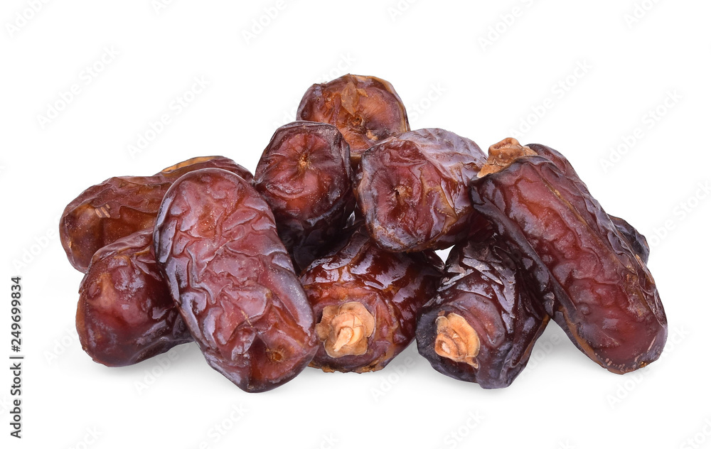 pile of dried piarom date fruits isolated on white background pile of dried piarom date fruits isolated on white background