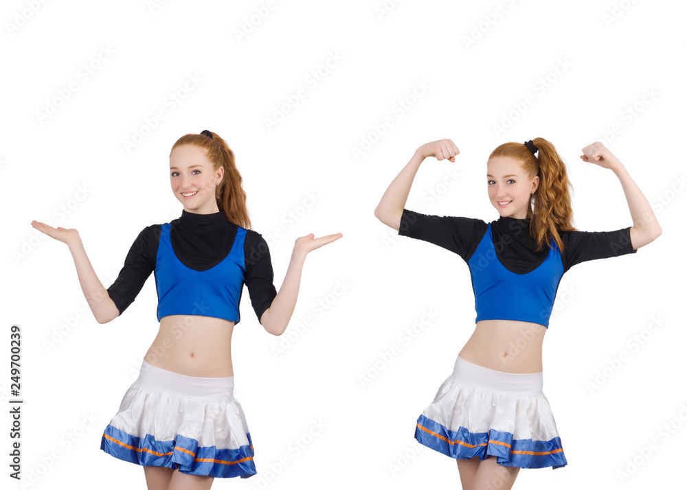 Cheerleader isolated on the white background Cheerleader isolated on the white background