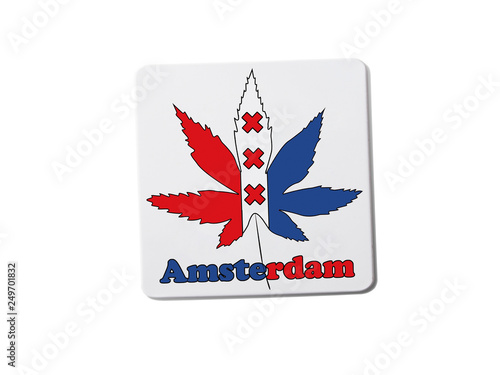 Amsterdam (Netherlands) souvenir refrigerator magnet isolated on white background