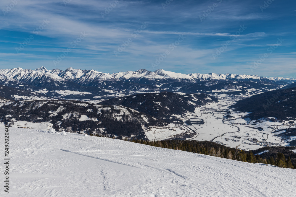 Beautiful Winter Landscape Skiing At Katschberg In Carinthia Austria