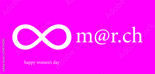 8 march card, vector postcard. Digital, symbolic, minimalistic concept. English version