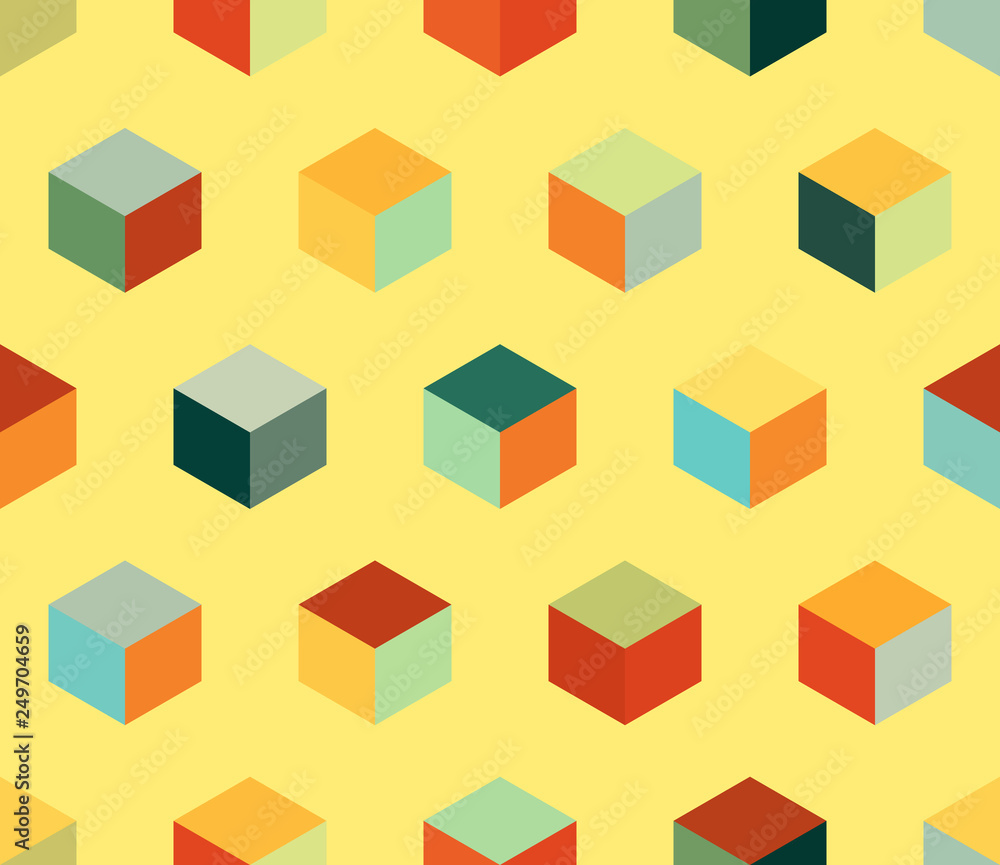 Colorful cubes. Seamless pattern. Abstract background. Colorful cubes. Seamless pattern. Abstract background.
